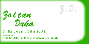 zoltan daka business card