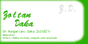 zoltan daka business card